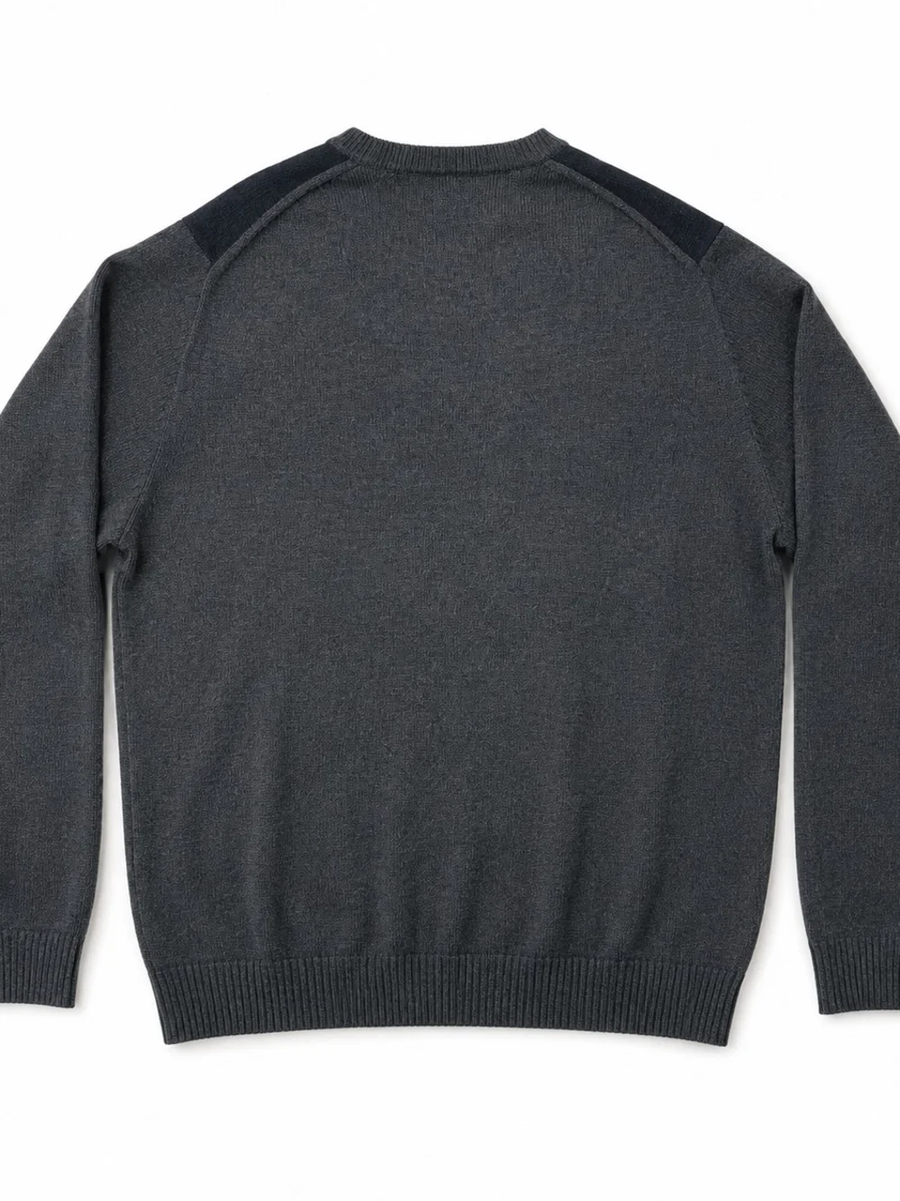 Haggar Men's Dark Gray and Black Argyle V-Neck Sweater